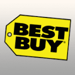 Best Buy logo. The words Best Buy on a yellow sales tag.