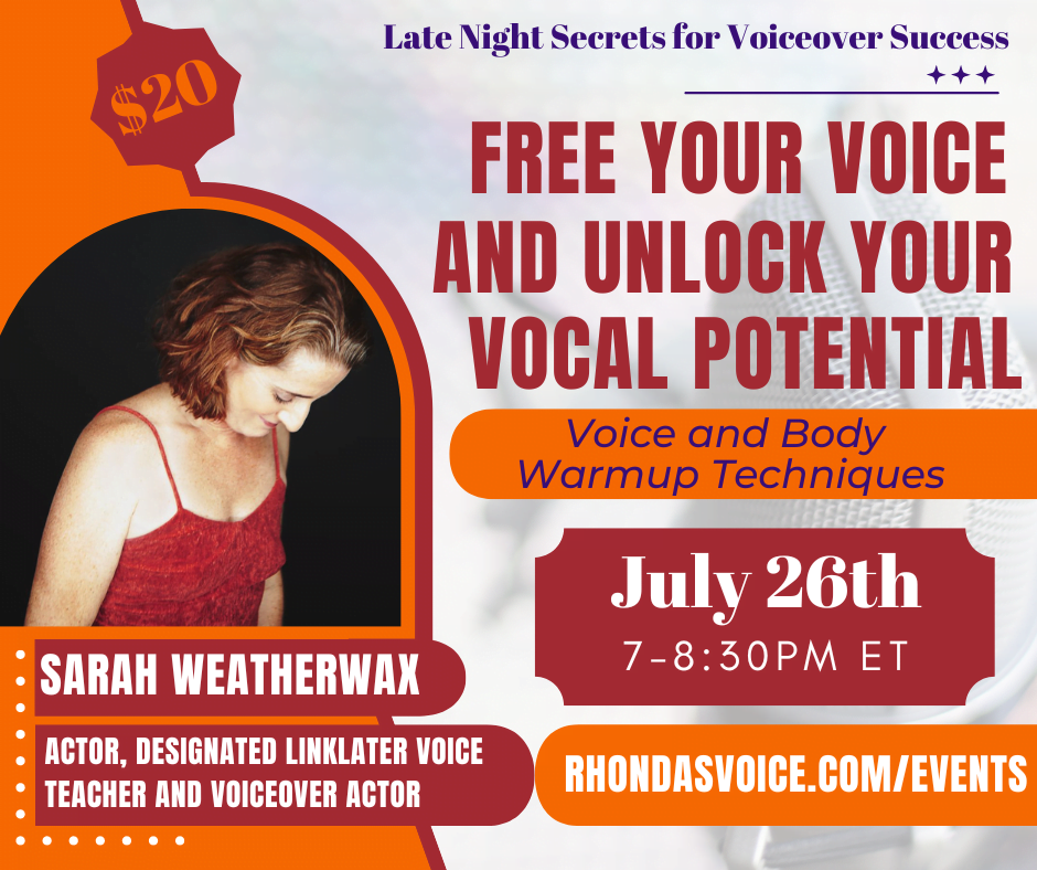 A snapshot of a woman with should length brown hair looks down. She wears a red tank top. Free Your Voice and Unlock Your Vocal Potential webinar image